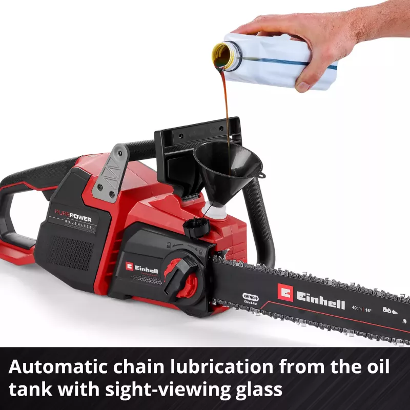 Akku-Kettensäge EINHELL GP-LC 36/40 Li BL-Solo 36V (2x18V) rot/schwarz — ohne Akku und Ladegerät