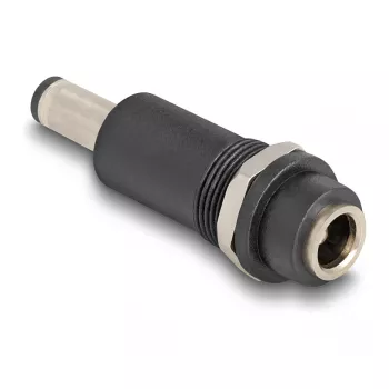 Adapter DELOCK DC 5,5 x 2,1 mm (Buchse) auf DC 5,5 x 2,5 mm (Stecker), schwarz