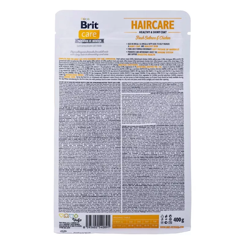 BRIT Care Grain Free Haircare Healthy & Shiny Coat - trockenes Katzenfutter - 400 g