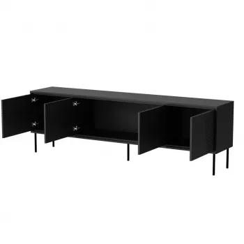 RTV-Schrank ABI 4D 200x38x62 schwarz matt