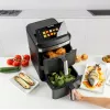 Taurus Air Duo Slim Heißluftfritteuse ohne Öl mit zwei Körben