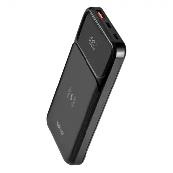 Savio BA-09 Powerbank Lithium-Polymer (LiPo) 37 mAh Kabelloses Laden Schwarz