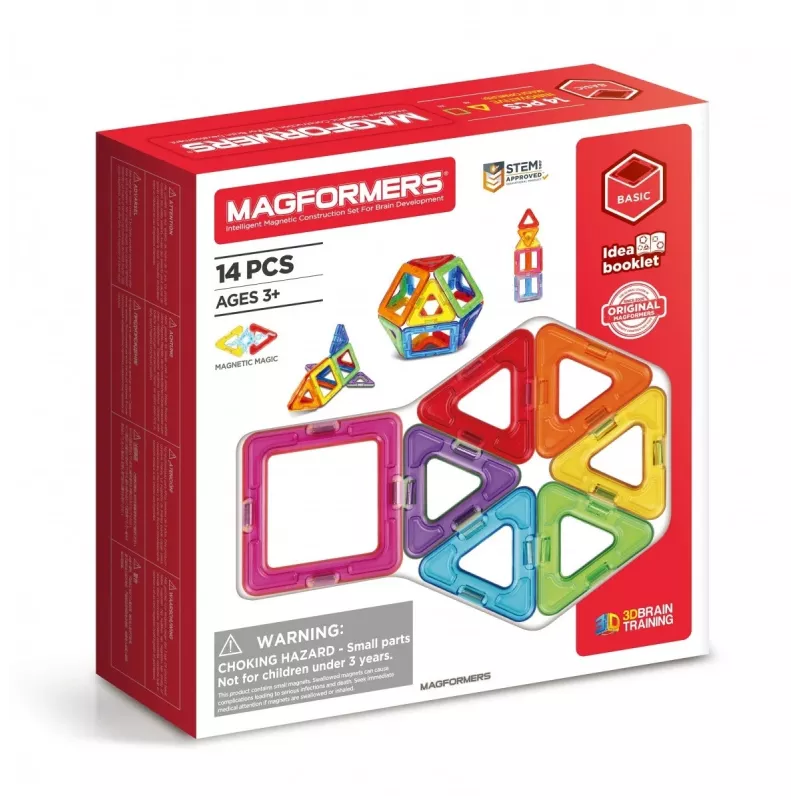 Magnetisches Bauset MAGFORMERS 14-teiliges Set — 14 magnetische geometrische Bausteine