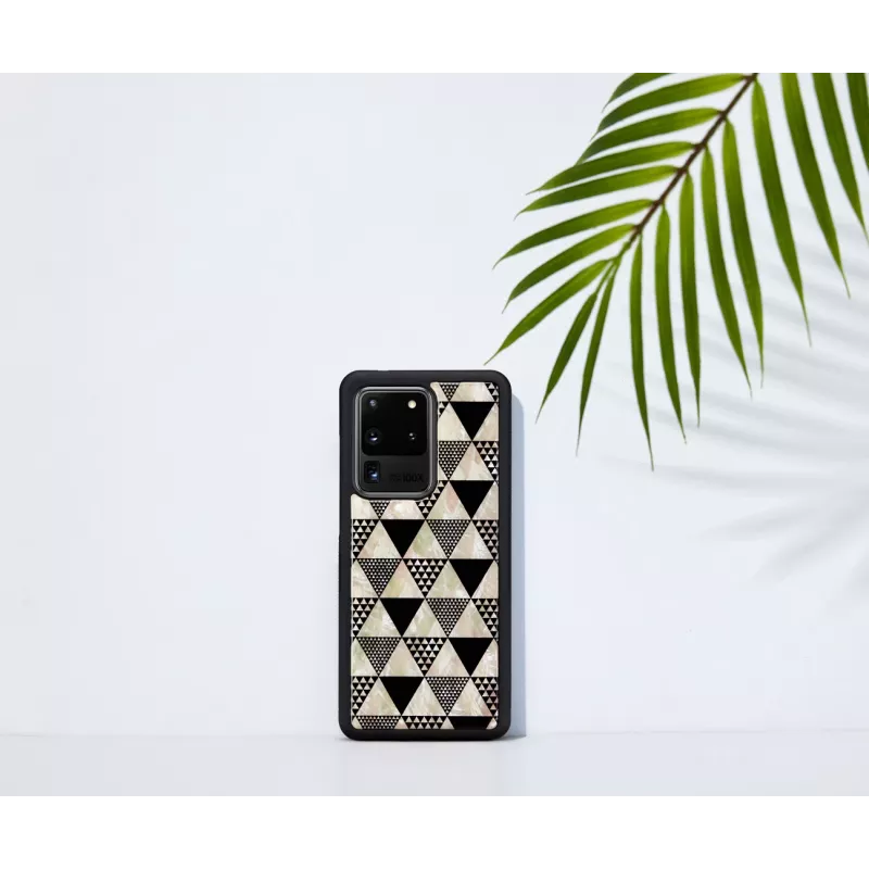 Schutzhülle iKins für Samsung Galaxy S20 Ultra — Pyramidenmuster, schwarz
