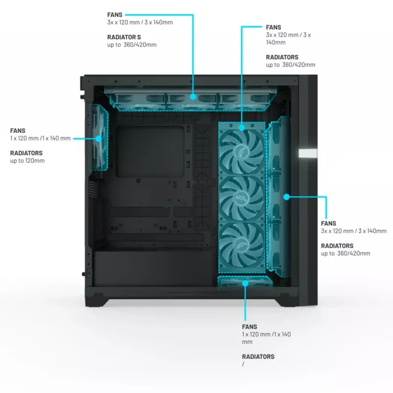 VK02 Lite, Tower-Gehäuse schwarz, gehärtetes Glas