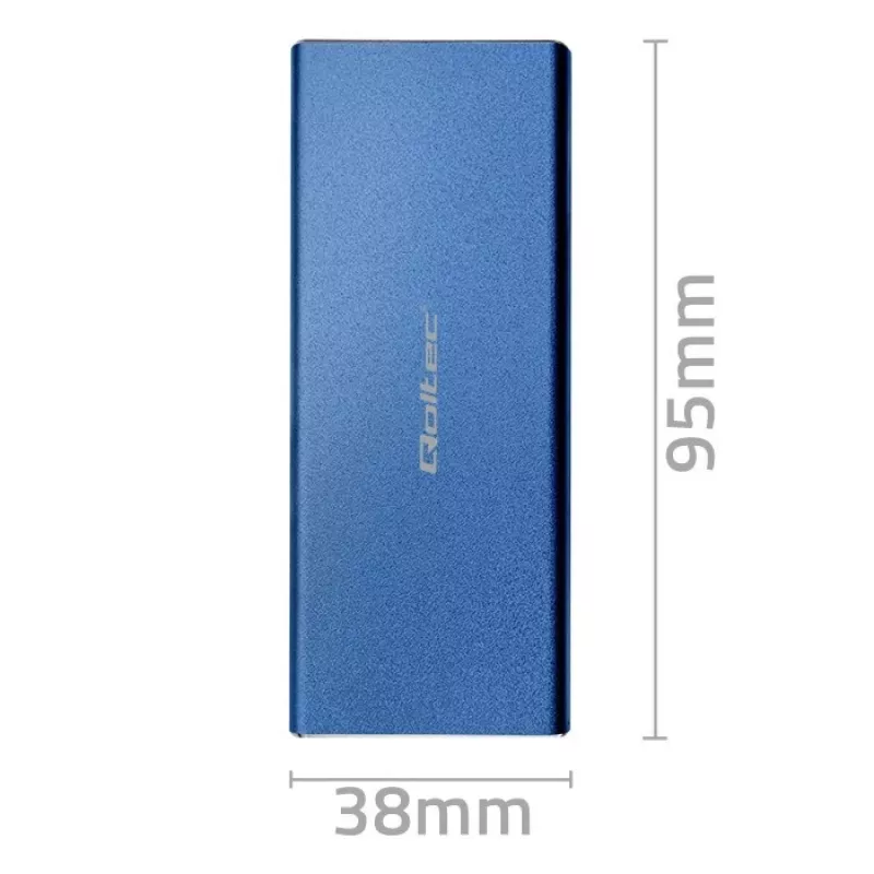 SSD-Gehäuse QOLTEC 51832 — externes M.2 SATA, USB 3.0, bis zu 2 TB, blau, unterstützt 30-mm-Laufwerke, 4 Steckplätze