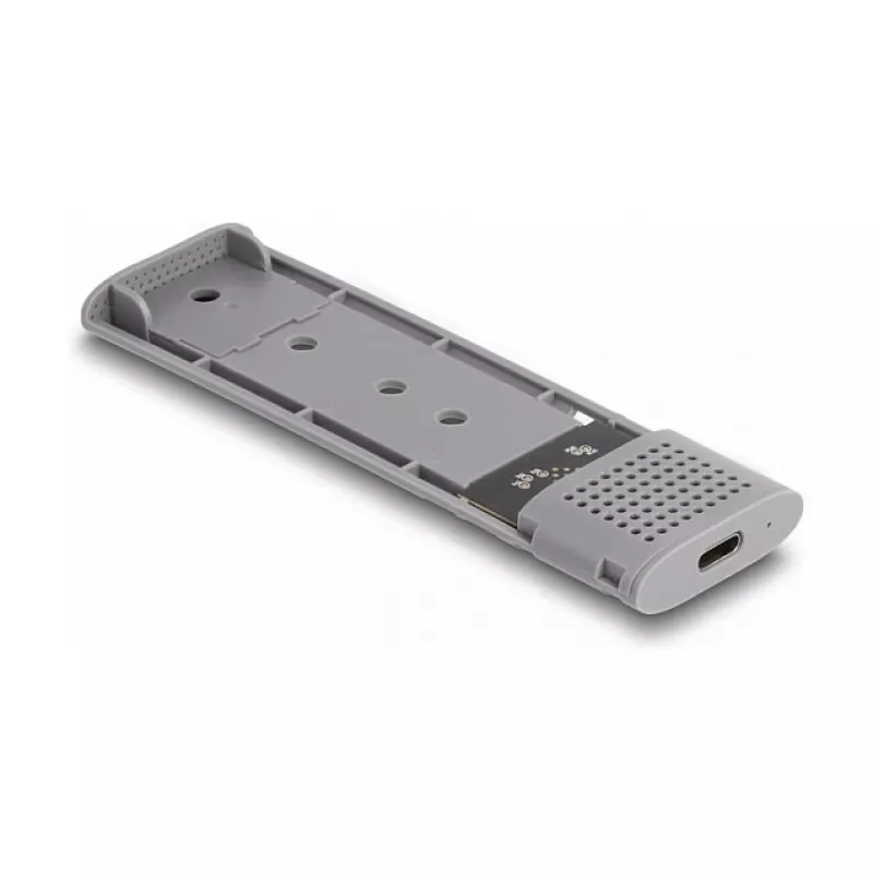 SSD-Gehäuse DeLOCK Externes USB Type-C Combo-Gehäuse für M.2 NVMe PCIe oder SATA SSD werkzeugfrei