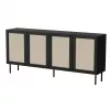 JUTA 4D Kommode 4D 200x39,5x90 schwarz + linol calabria