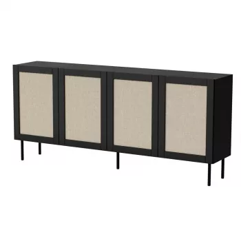 JUTA 4D Kommode 4D 200x39,5x90 schwarz + linol calabria