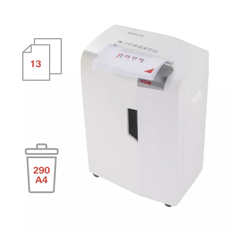 HSM shredstar X13 Aktenvernichter, 4 x 37 mm + separater CD-Schneidemechanismus