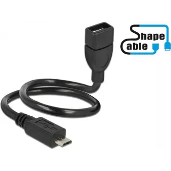 USB-Kabel DeLOCK 83927 USB 2.0 0,35 m Micro-USB B USB A Schwarz