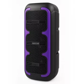 Tragbarer Stereo-Lautsprecher SQUEAK SQ1009 – Bluetooth 5.3, 45 W RMS, 10 h Akkulaufzeit, FM, USB, AUX, LED, 1800 mAh, Schwarz