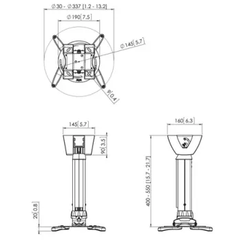 Deckenhalterung für Projektoren Vogel's PPC1540W