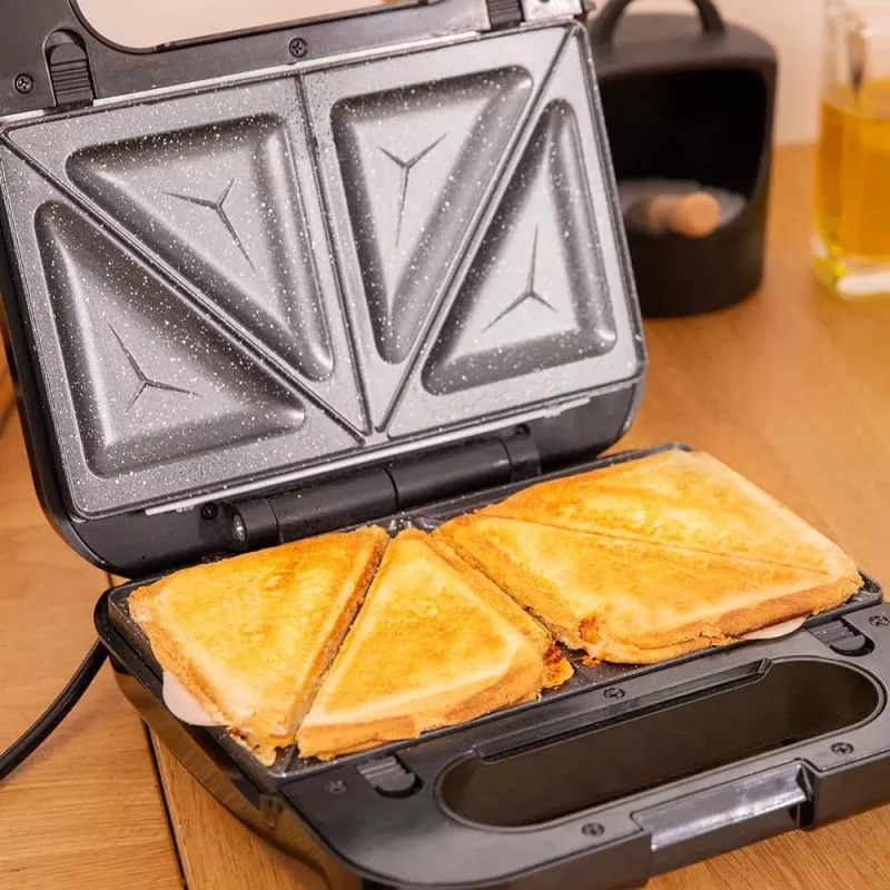 Cecotec Sandwichmaker | Rock’nToast 4in1 | 1000 W | Anzahl der Platten 4 | Schwarz