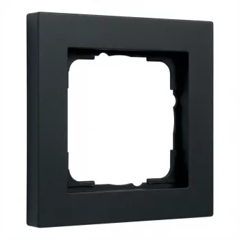 Abdeckrahmen für Lichtschalter Gira E2 Schwarz, schraubenlos Kunststoff, 1-fach