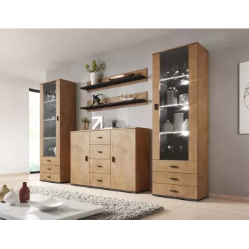 Cama living room sideboard UNI lefkas oak/Schwarz