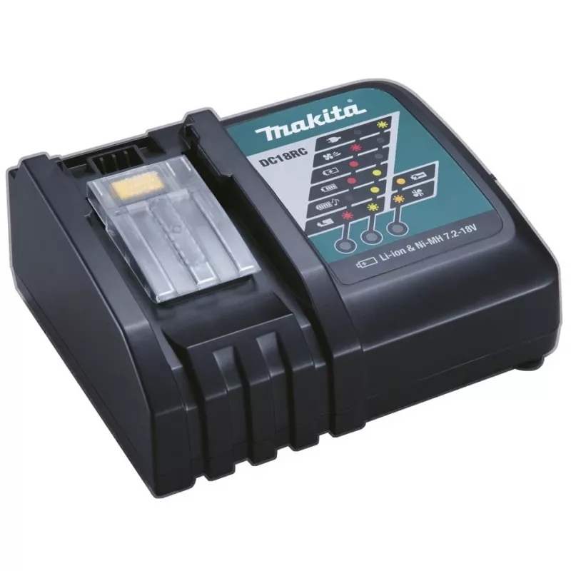 Makita DC18RC - Akkuladegerät - 1 x Akkuladung - für Makita DCS553, DGA514, DGA901, DHP453, DHP482, DHS630, DLW140, DLX3179, DML815, LXT DBN500 (DC18RC)