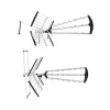 Outdoor-/Innen-DVB-T-Antenne LIBOX LB2000 mit 69 dB Verstärker, duale Polarisation, 174–790 MHz, Aluminium/Schwarz