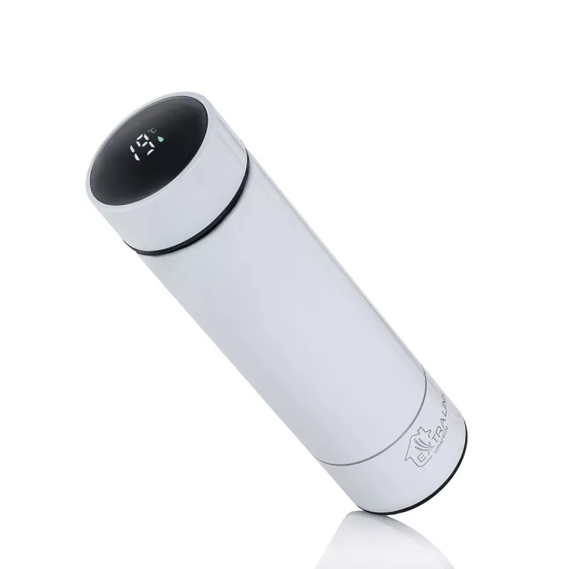 Extralink Smart Travel Mug Weiß, Thermobecher mit Temperaturanzeige