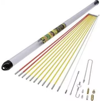 Kabelzugstäbe c.k tools MightyRod PRO T5422 12 m Set — Glasfaserstab-Set für die Kabelverlegung in Rohren und Kanälen