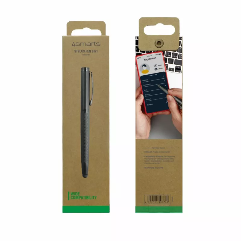 4smarts 2-in-1 ErgoRib Universalstift, schwarz