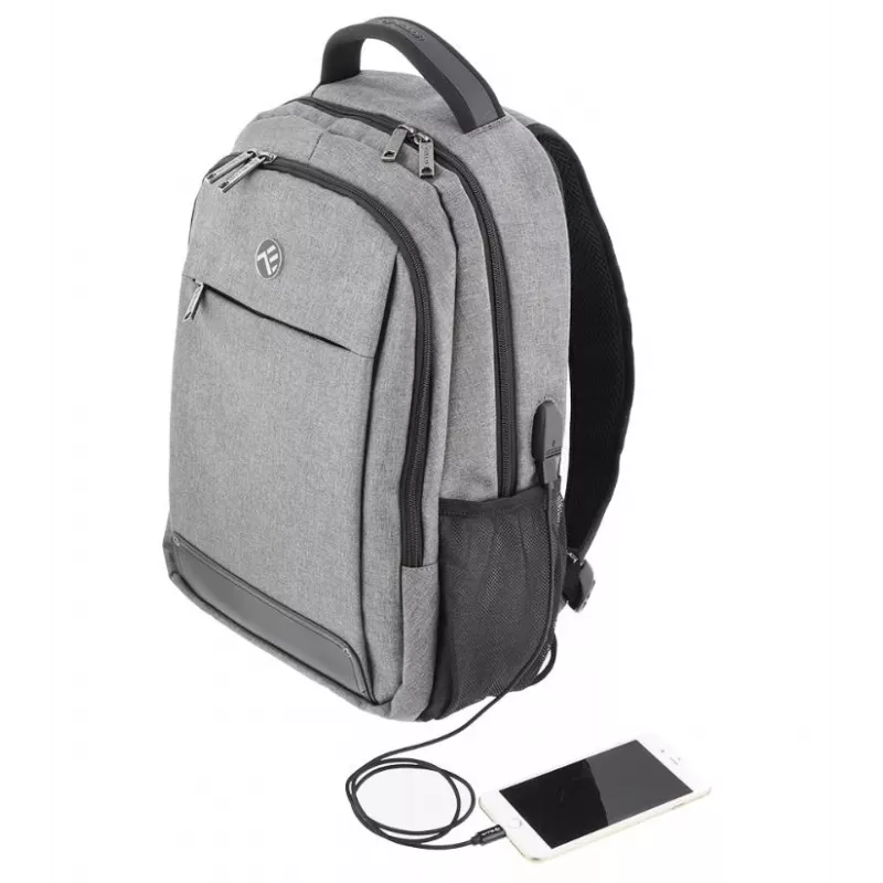 Notebook-Rucksack Tellur Companion 15,6 Zoll mit USB-Anschluss, Grau