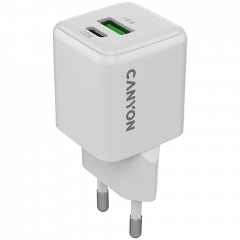 Canyon Charger CU20AC GaN 20W PD, 2-Port (USB-A/USB-C) WH retail (CNS-CUW20AC)