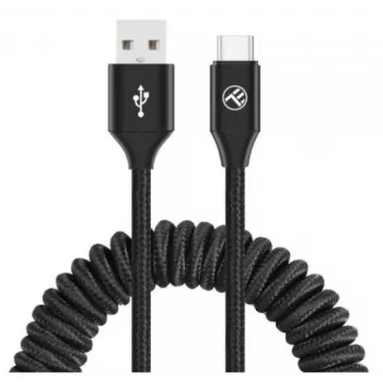 USB-zu-USB-C-Datenkabel Tellur Extendable 3A 1,8 m Schwarz