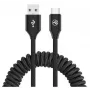 USB-zu-USB-C-Datenkabel Tellur Extendable 3A 1,8 m Schwarz