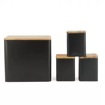 Brotdosen-Set Salter BW129001EU7 Schwarz 4-teilig – Vorratsbehälter für Brot und Backwaren