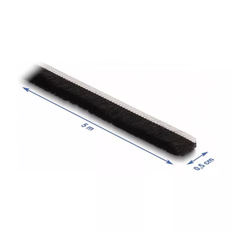 DeLOCK Bürstenleiste selbstklebend 5 mm Länge 5 m schwarz