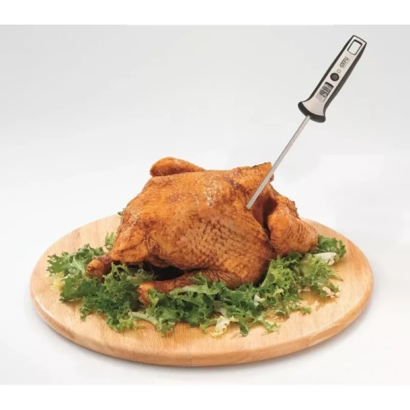 Digitales Lebensmittelthermometer GEFU 21820, Edelstahlfühler, -45 bis 200 °C, 10 s Ansprechzeit, schwarz