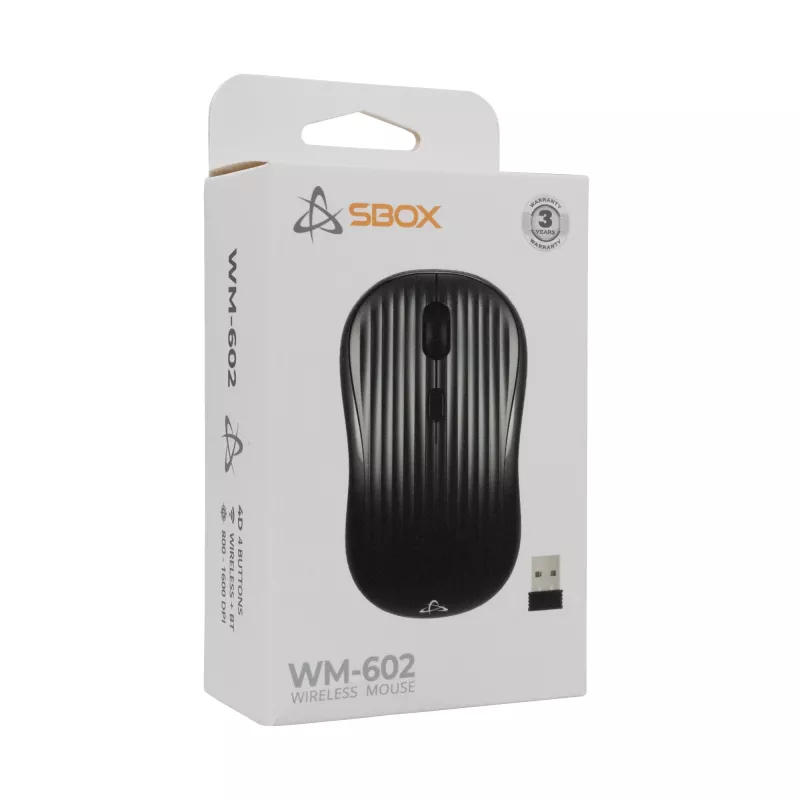Maus SBOX WM-602 Schwarz Drahtlose Schnittstelle