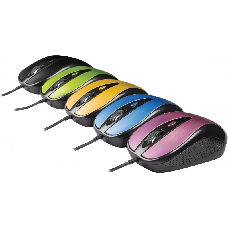 USB-Kabelmaus, 4 Tasten, optisch, symmetrisch, Blau