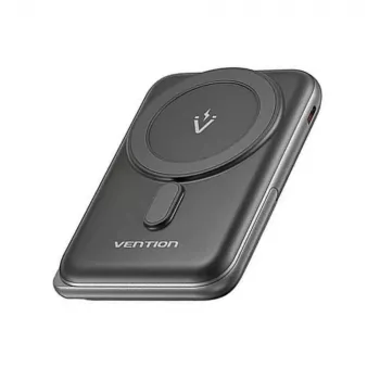 Powerbank Vention 10000mAh Magnetic Wireless 20W, 1×USB-C, kabelloses Laden, schwarz