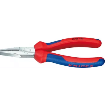 Knipex Flachrundzange DIN ISO 5745 Gesamtlänge 160mm, verchromt, Mehrkomponenten-Hüllen