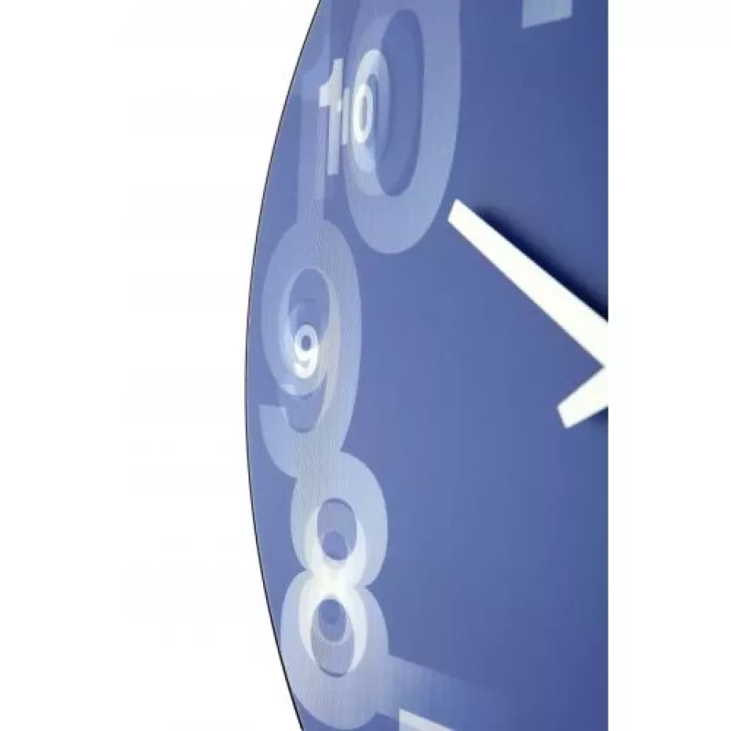 NeXtime Uhr 3077bl 3D, Ø39,5 cm, Wand, Blau/Weiß