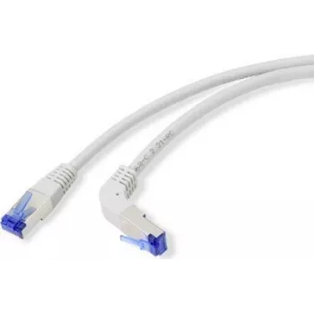 Renkforce RJ45 RJ45 Verbindungskabel CAT 6a S/FTP 10,00 m Grau 90° nach unten abgewinkelt (RF-4892538)