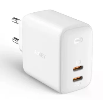 Wandladegerät Aukey PA-B4 2x USB Weiß GaN – kompaktes USB-Netzteil mit zwei USB-Anschlüssen