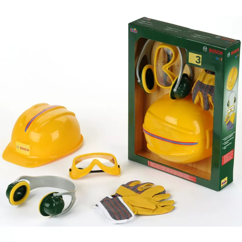 Theo Klein Bosch Zubehörset B 4-teilig mit Helm und Handschuhen für Kinder ab 3 Jahren