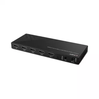Lindy 4 Port HDMI 8K60 Splitter mit Audio, HDMI, 4x HDMI, 3,5 mm, 7680 x 4320 Pixel, Schwarz, Metall