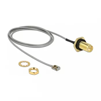 Koaxialkabel DeLOCK 89927 0,5m RP-SMA MHF I LK Schwarz Grau
