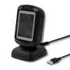 Fester 1D/2D-Barcodeleser QOLTEC 50864, LED-Sensor, USB (kabelgebunden), schwarz, 145×85×80 mm