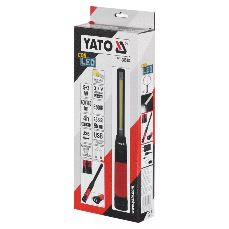 Yato YT-08518 Arbeitsleuchte Schwarz LED 8 W