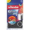 VILEDA 141656 Scheuerschwamm, Stoff mit Edelstahl, grau, 2er-Pack, 115×245×20 mm, 35 g