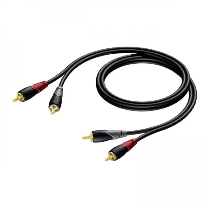 Audiokabel Procab 2x RCA/Cinch Stecker, 1 m Länge (Modell 1KPCL079)