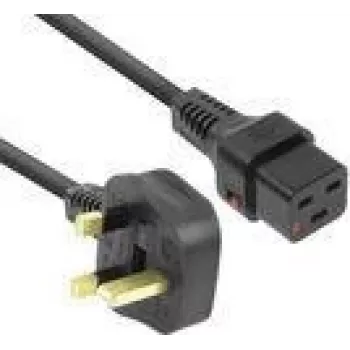 ACT Netzkabel UK-Stecker – C19 IEC Lock schwarz 2 m PC1214 230 V 16 A