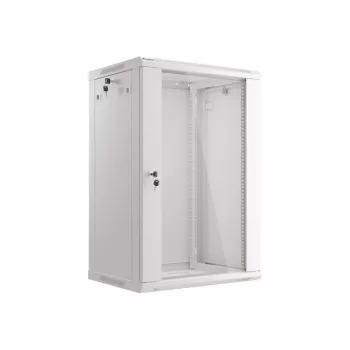 Lanberg wandmontierbarer Installationsschrank 19'' 18U 600x450mm grau (Glatür)