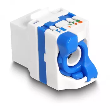 DeLOCK 88130 Keystone-Modul flach RJ-45 blau weiß 22,5 mm