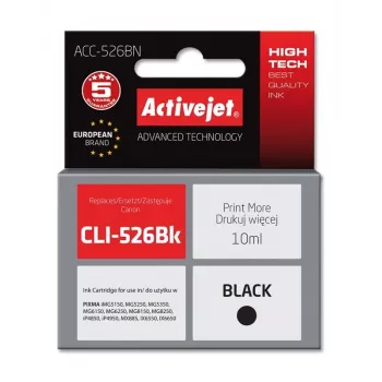 Activejet ACC-526BN Tinte (Ersatz für Canon CLI-526Bk; Supreme; 10 ml; schwarz)